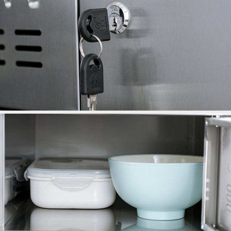 Metal Industrial Cabinet with Hinged Door Gray Steel Storage Cabinet for Bathroom