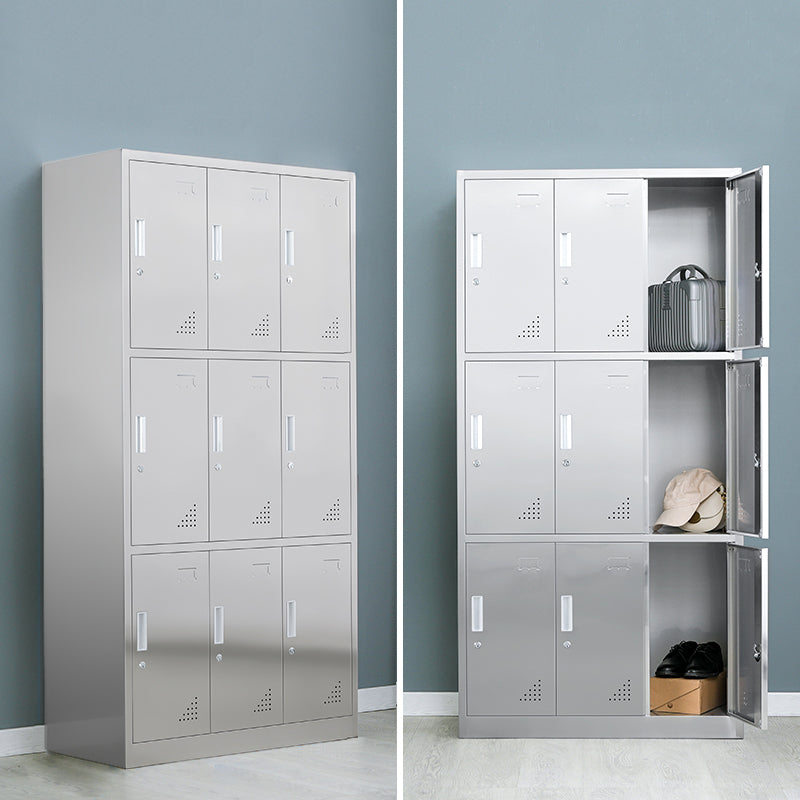 Metal Industrial Cabinet with Hinged Door Gray Steel Storage Cabinet for Bathroom