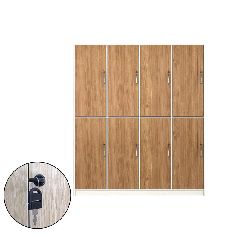 Contemporary Brown Storage Cabinet Manufactured Wood Hinged Door Cabinet