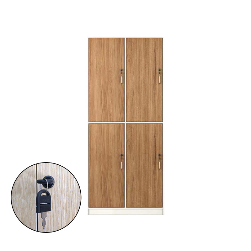 Contemporary Brown Storage Cabinet Manufactured Wood Hinged Door Cabinet