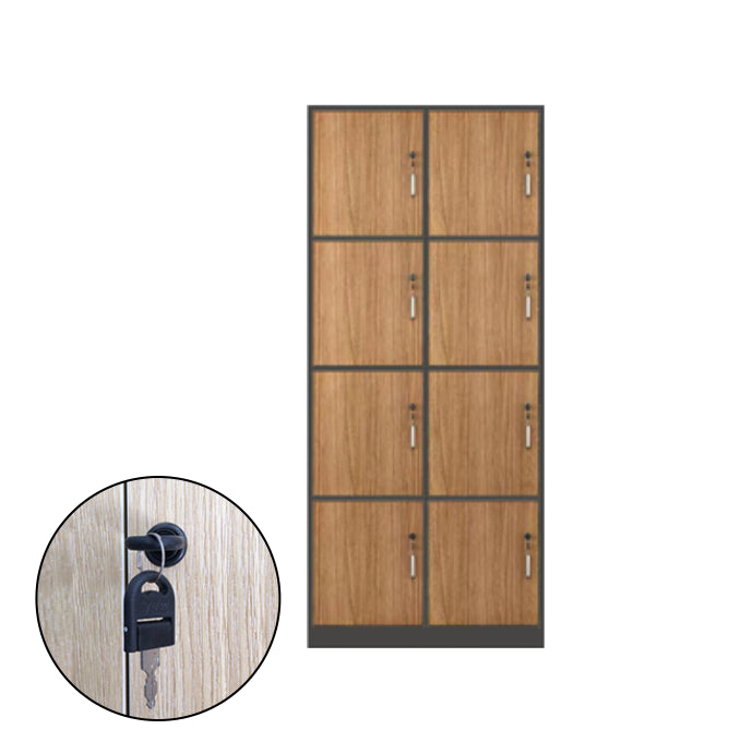 Contemporary Brown Storage Cabinet Manufactured Wood Hinged Door Cabinet