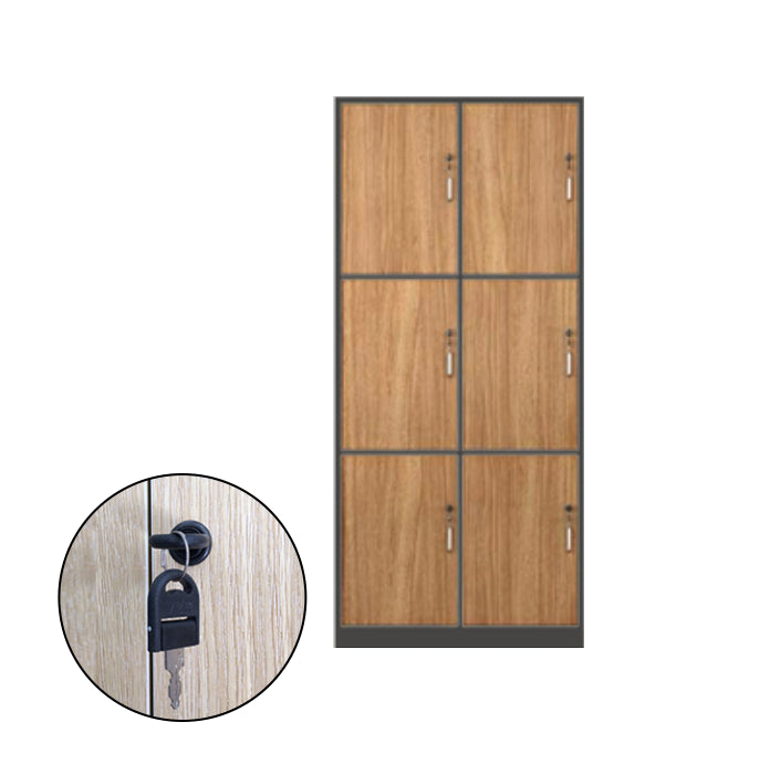 Contemporary Brown Storage Cabinet Manufactured Wood Hinged Door Cabinet