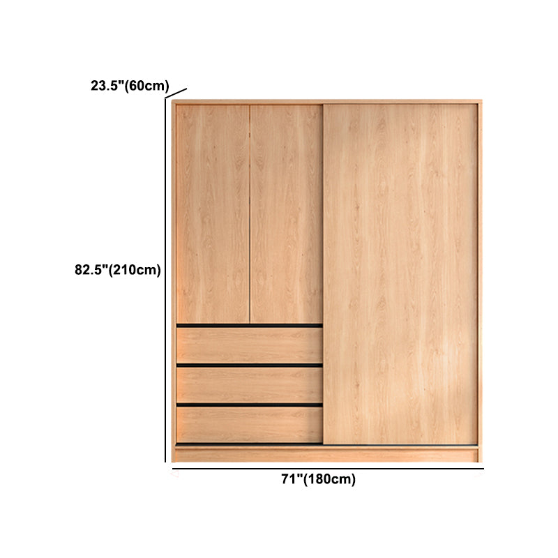 Engineered Wood Wardrobe Armoire with Drawer Contemporary Wardrobe Closet