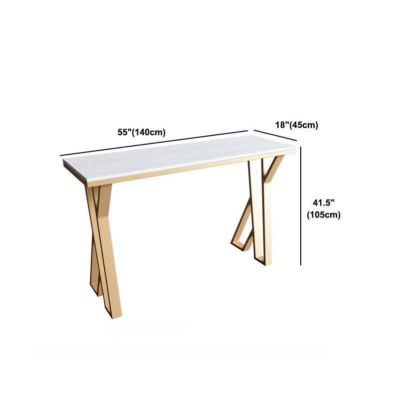 Glam 1/3/5/7 Pieces Bar Table Set Rectangle Stone Counter Table with Stools for Kitchen