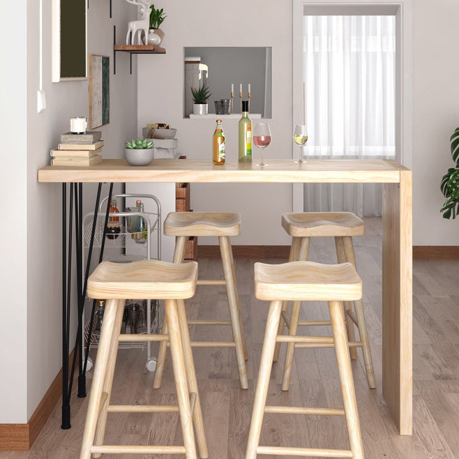 Industrial Rectangular Pub Table Set 1/5 Pieces Wooden Counter Table with Backless Stools