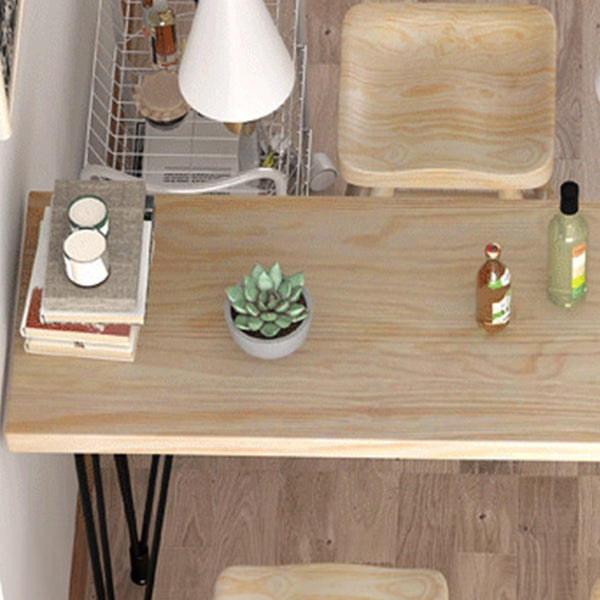 Industrial Rectangular Pub Table Set 1/5 Pieces Wooden Counter Table with Backless Stools