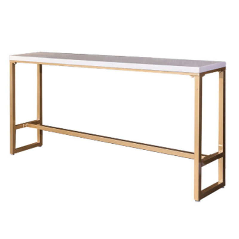 Glam 1/4 Pieces Bar Table Set Rectangle Stone Counter Table with High Stools for Kitchen