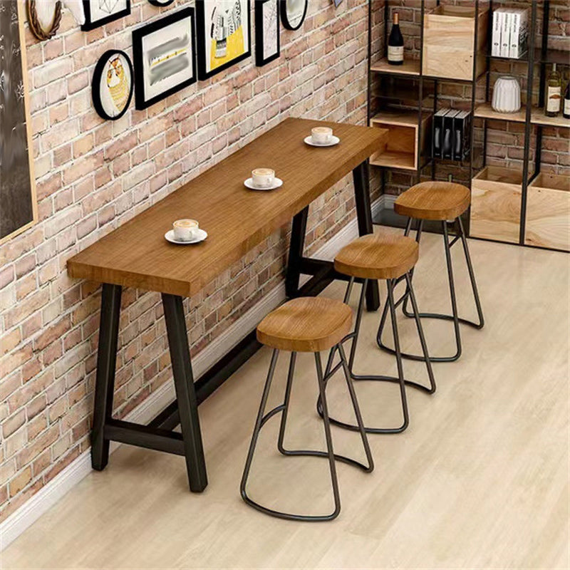 Modern Rectangular Pub Table Set 1/2/4/7 Pieces Wooden Counter Table for Dining Room