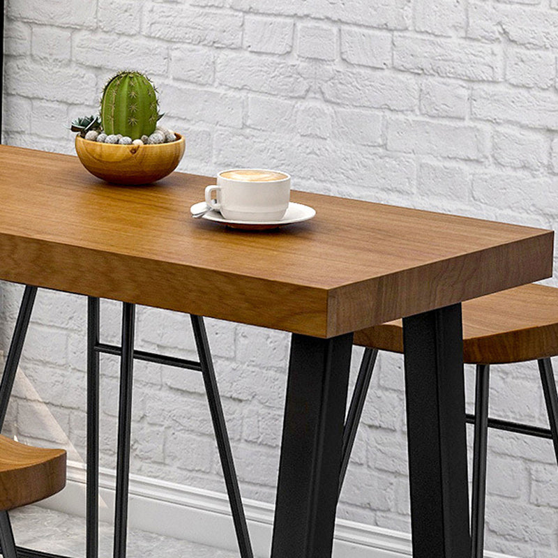 Modern Rectangular Pub Table Set 1/2/4/7 Pieces Wooden Counter Table for Dining Room