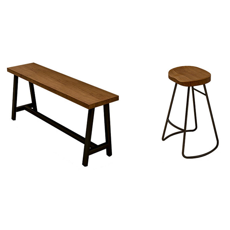 Modern Rectangular Pub Table Set 1/2/4/7 Pieces Wooden Counter Table for Dining Room