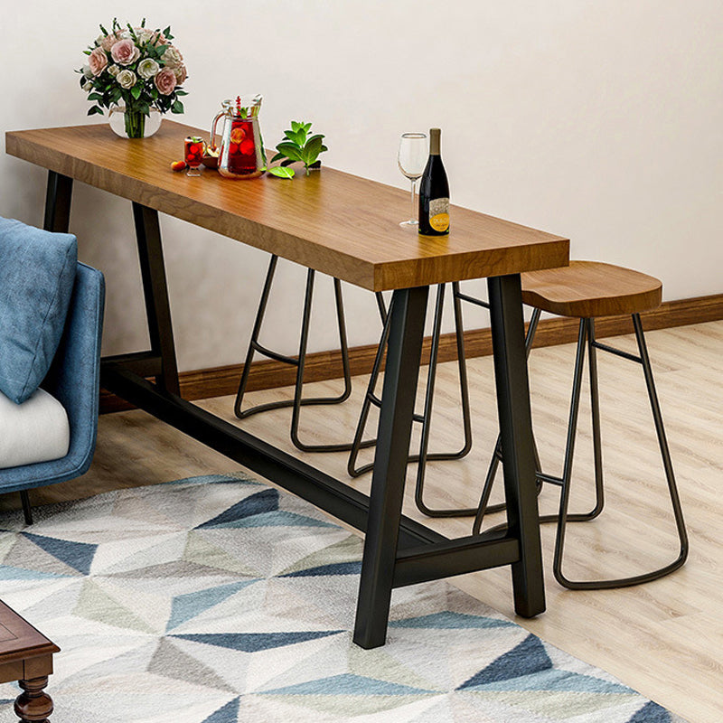 Modern Rectangular Pub Table Set 1/2/4/7 Pieces Wooden Counter Table for Dining Room