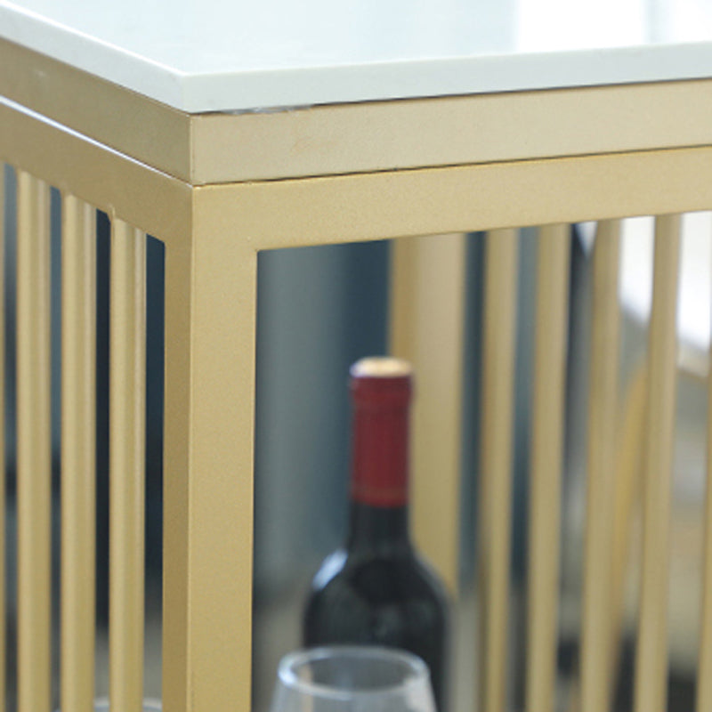 Glam Bar Table Set 1/4 Pieces Rectangle Stone Counter Table with High Stools for Balcony