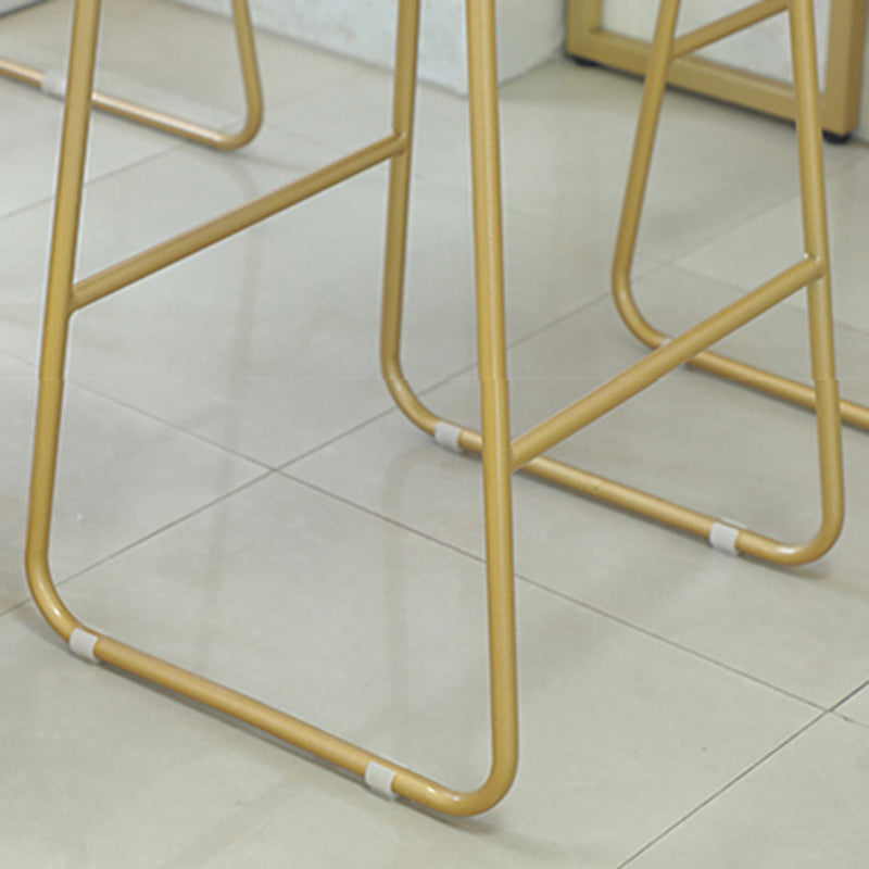 Glam Bar Table Set 1/4 Pieces Rectangle Stone Counter Table with High Stools for Balcony