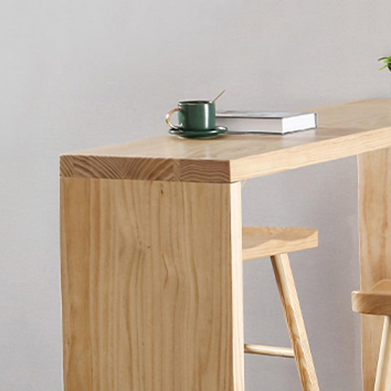 1/3/9 Pieces Modern Rectangular Pub Table Set Wooden Counter Table with Backless Stools