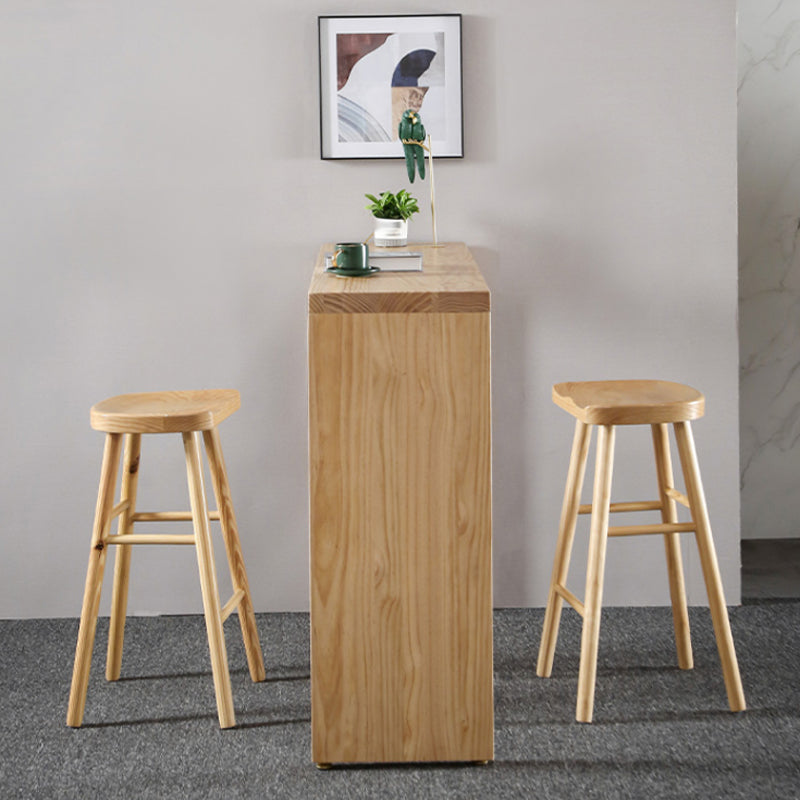 1/3/9 Pieces Modern Rectangular Pub Table Set Wooden Counter Table with Backless Stools