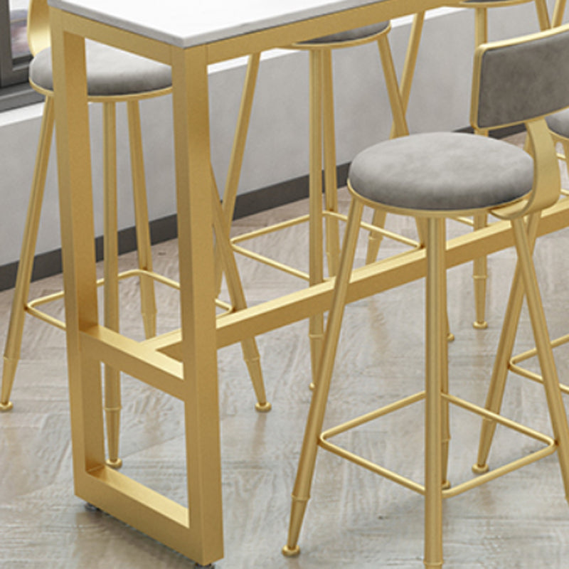 Glam Bar Table Set 1/5/9 Pieces Rectangle Stone Counter Table with Stools for Living Room