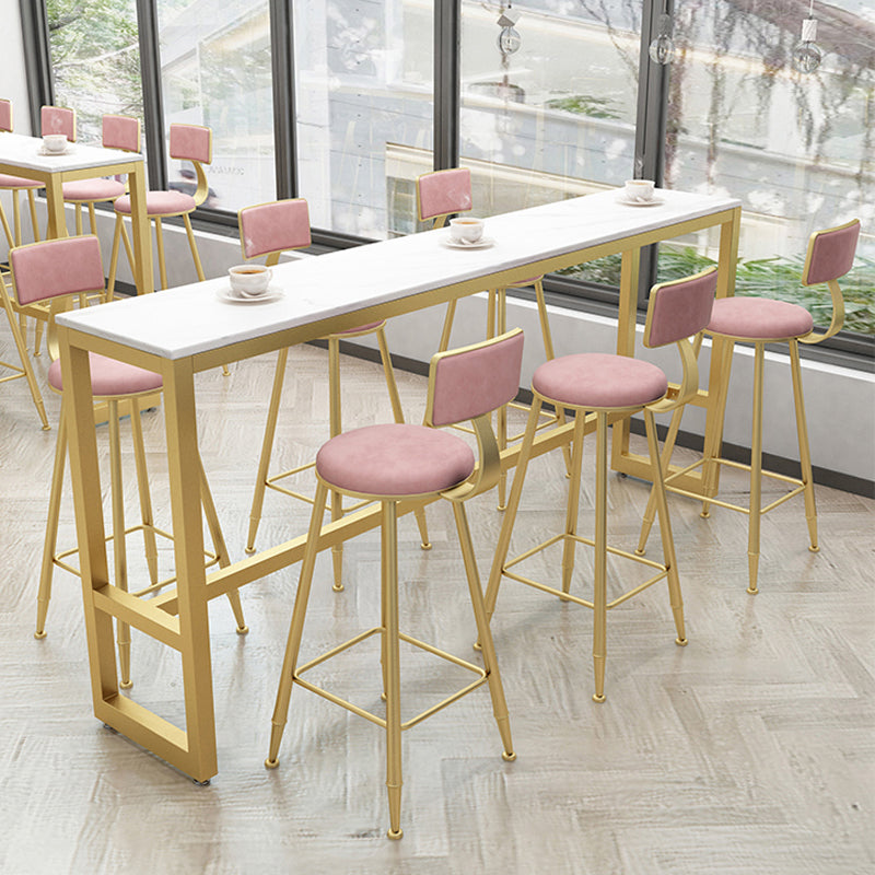 Glam Bar Table Set 1/5/9 Pieces Rectangle Stone Counter Table with Stools for Living Room