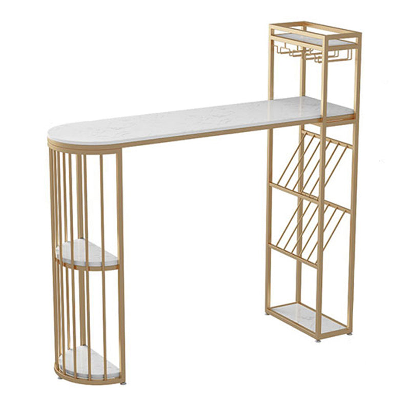 Glam 1/2/3 Pieces Bar Table Set Rectangle Bar Table with Metal High Stools for Home