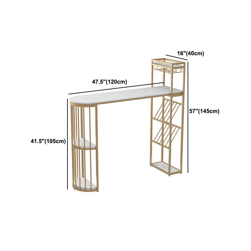 Glam 1/2/3 Pieces Bar Table Set Rectangle Bar Table with Metal High Stools for Home