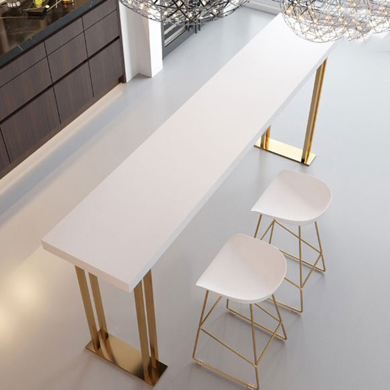 Glam Bar Table Set 1/2/3/5 Pieces Rectangle Bar Table with High Metal Stools