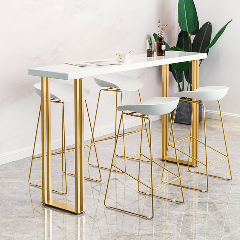 Glam Bar Table Set 1/2/3/5 Pieces Rectangle Bar Table with High Metal Stools