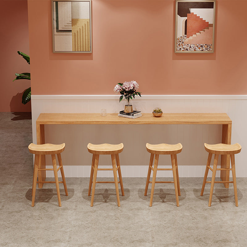 1/2/5/9 Pieces Modern Rectangular Pub Table Set Wooden Counter Table with Backless Stools