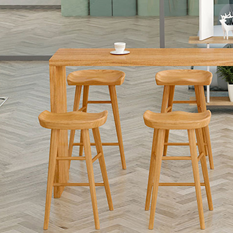 1/2/5/9 Pieces Modern Rectangular Pub Table Set Wooden Counter Table with Backless Stools