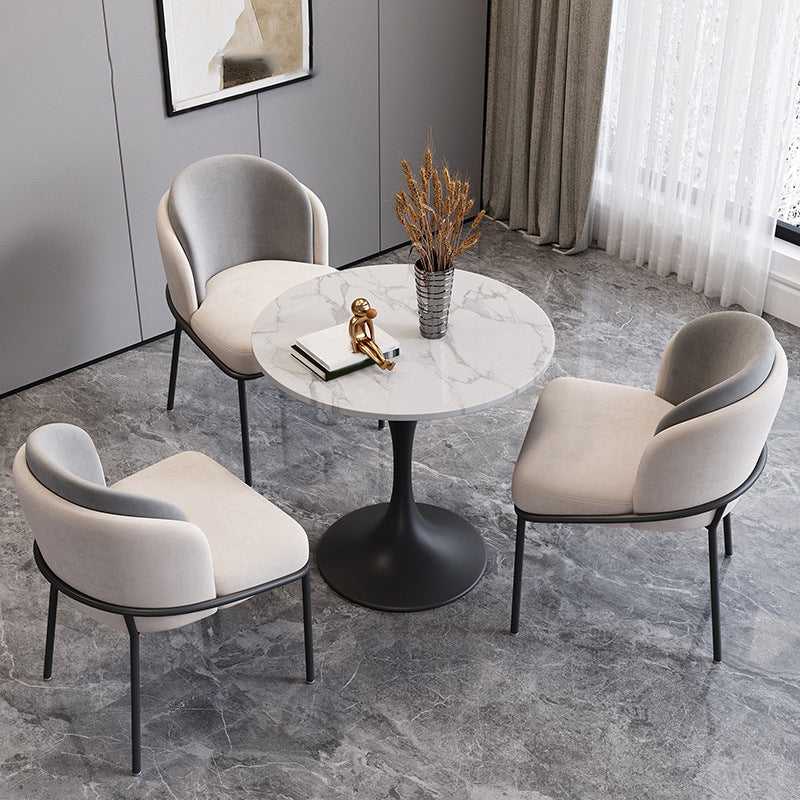 Modern Style Sintered Stone Dining Set Round 1/3/4/5 Pieces Dining Set for Home Use