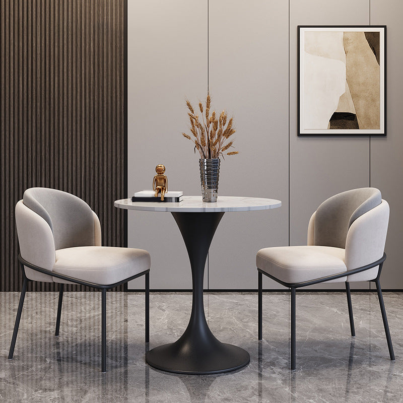 Modern Style Sintered Stone Dining Set Round 1/3/4/5 Pieces Dining Set for Home Use