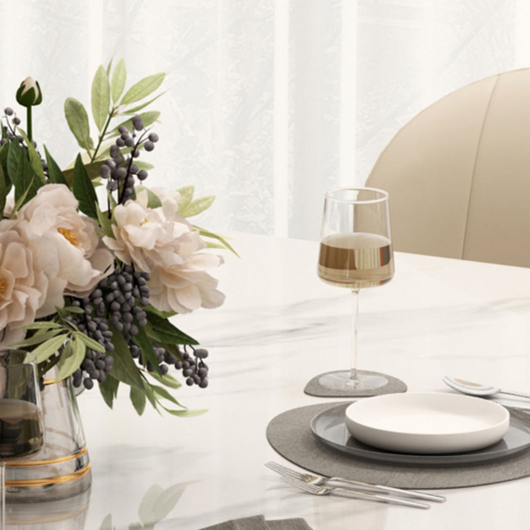 Glam Rectangle 1/4/5/6/7 Pieces Dinette Set Indoor White and Gold Dining Set