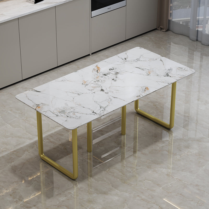 Nordic Dining Set 1/5/7 Pieces Rectangle Stone Dining Table for Kitchen