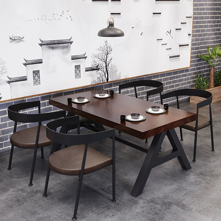 Industrial 1/3/5 Pieces Dining Set Rectangle Pine Wood Dining Table for Dining Room