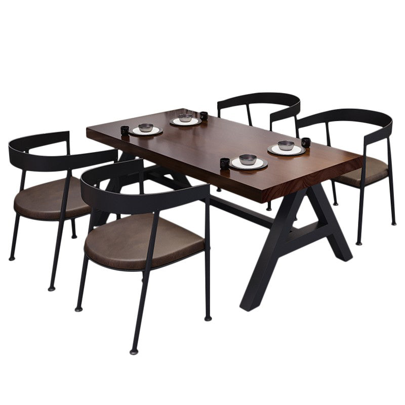 Industrial 1/3/5 Pieces Dining Set Rectangle Pine Wood Dining Table for Dining Room