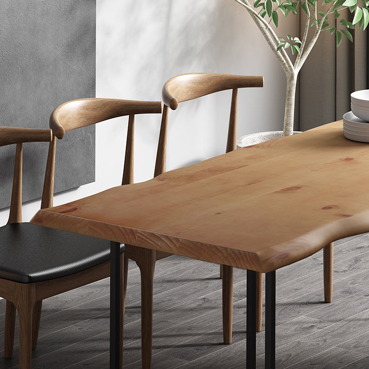 Modern 1/5 Pieces Dining Set Rectangle Pine Wood Dining Table for Cafe