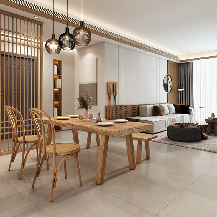 Modern 1/4/5/6 Pieces Dining Set Rectangle Pine Wood Dining Table for Dining Room