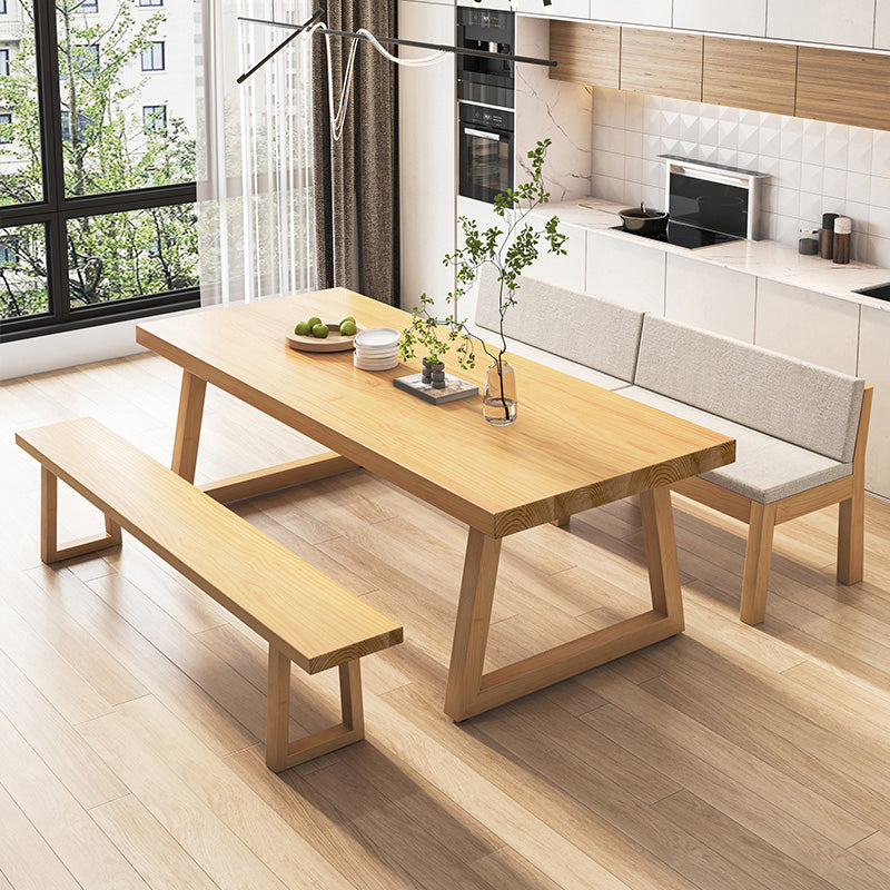 Modern Dining Set 1/2/4/5/7 Pieces Rectangle Pine Wood Dining Table for Dining Room