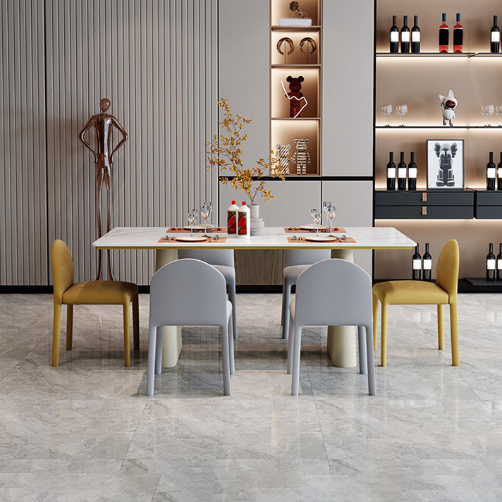 Modern Style 1/5/7 Pieces Dining Set Rectangle Stone Dining Table for Dining Room