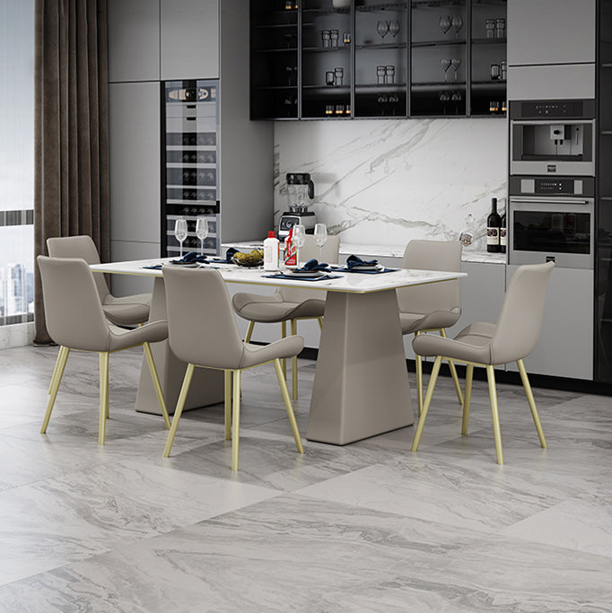 Modern Style Dining Set 1/5/7 Pieces Rectangle Stone Dining Table for Dining Room Kitchen