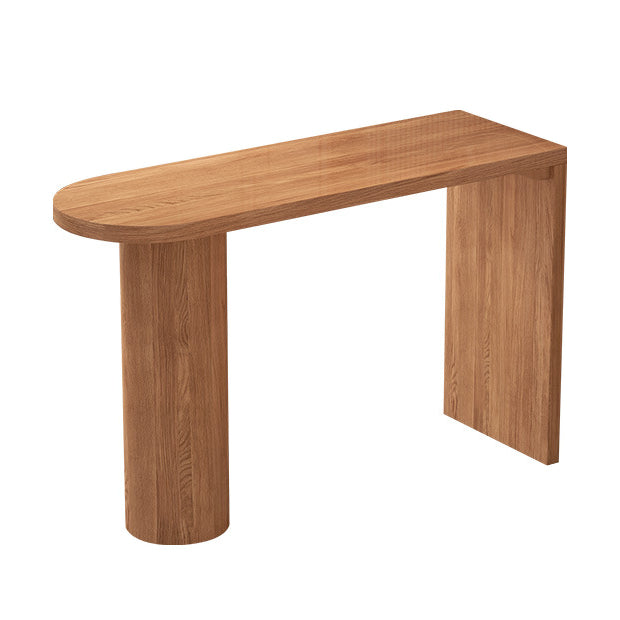 Wood Bar Dining Table Contemporary Double  Pedestal Bar Table