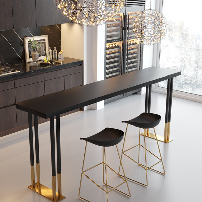 Solid Wood Bar Dinner Table Contemporary Bar Table with Sled Base