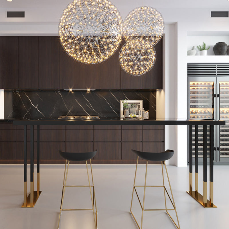 Solid Wood Bar Dinner Table Contemporary Bar Table with Sled Base