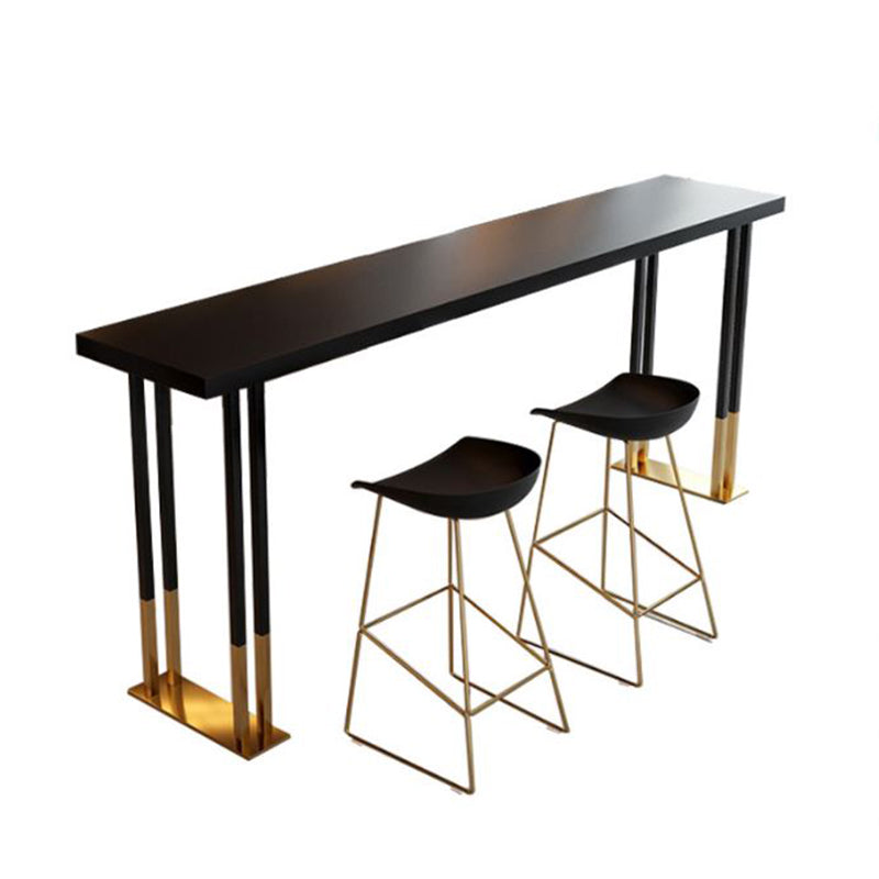 Solid Wood Bar Dinner Table Contemporary Bar Table with Sled Base