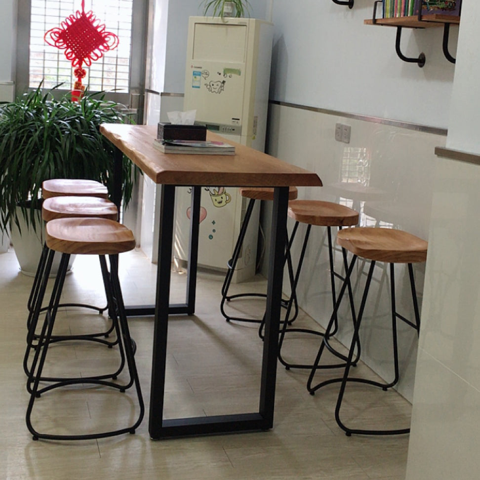 Rectangle Pub Table Modern Bar Height Solid Wood Bar Table for Indoor