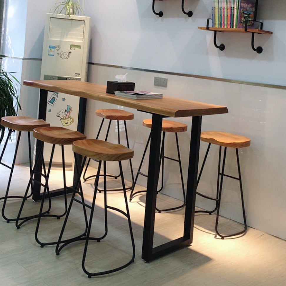 Rectangle Pub Table Modern Bar Height Solid Wood Bar Table for Indoor