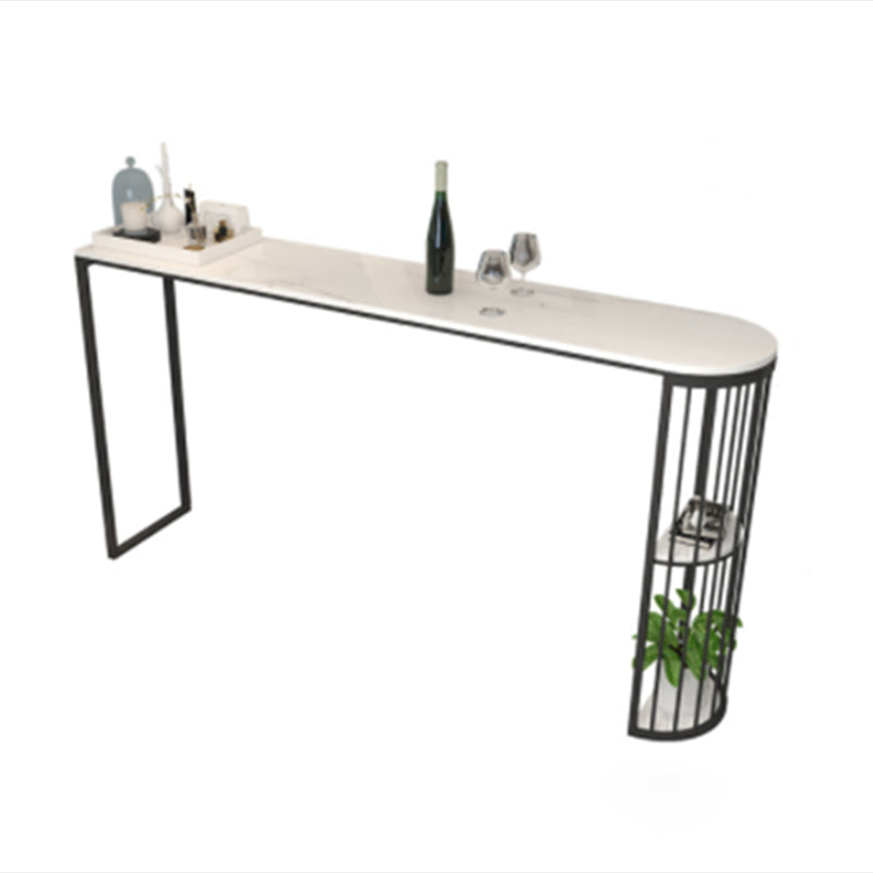 Modern Style Stone Bar Table White Colour Double pedestal Bar Dining Table