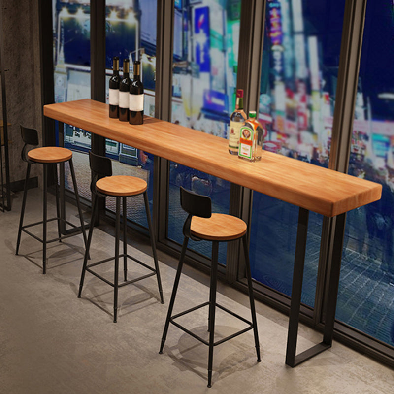 Modern Pub Table Solid Wood Bar Height Rectangle Bar Table for Indoor