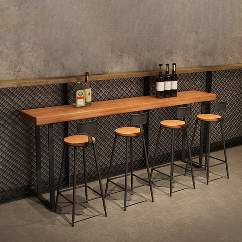 Modern Pub Table Solid Wood Bar Height Rectangle Bar Table for Indoor
