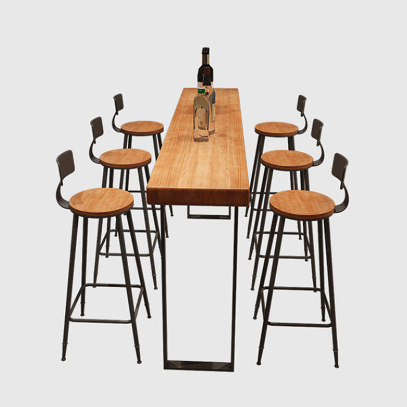 Modern Pub Table Solid Wood Bar Height Rectangle Bar Table for Indoor