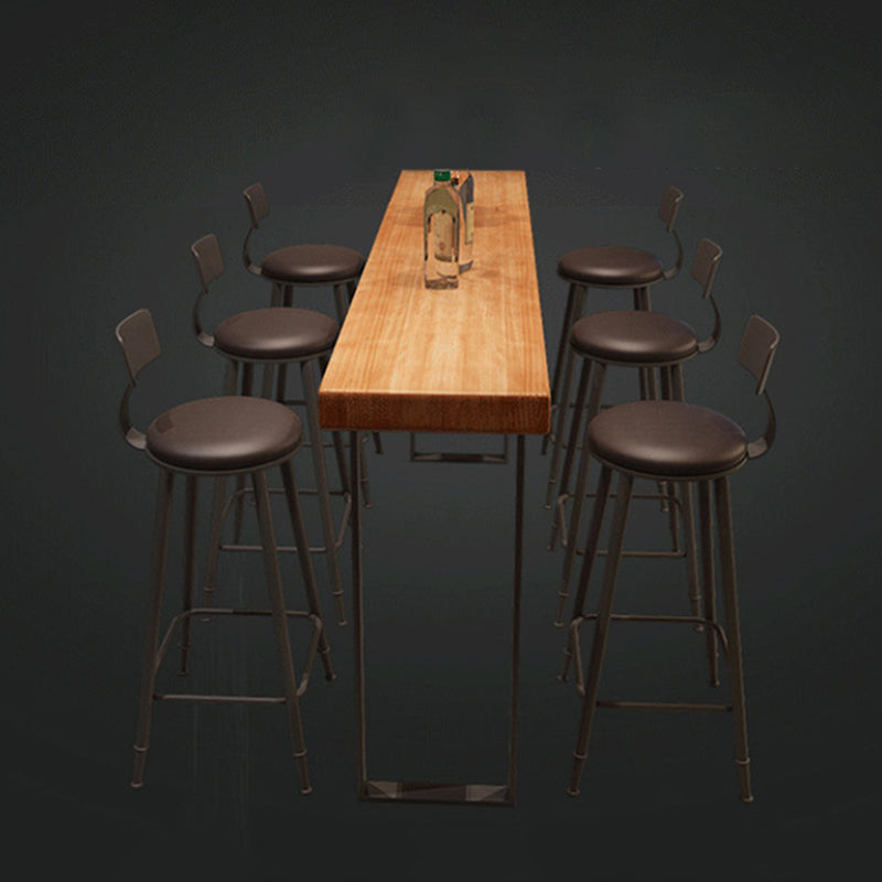 Modern Pub Table Solid Wood Bar Height Rectangle Bar Table for Indoor