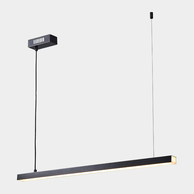 Black Copper Island Lighting Fixtures Modern 1-Light Linear Restaurant LED Suspension Lamp